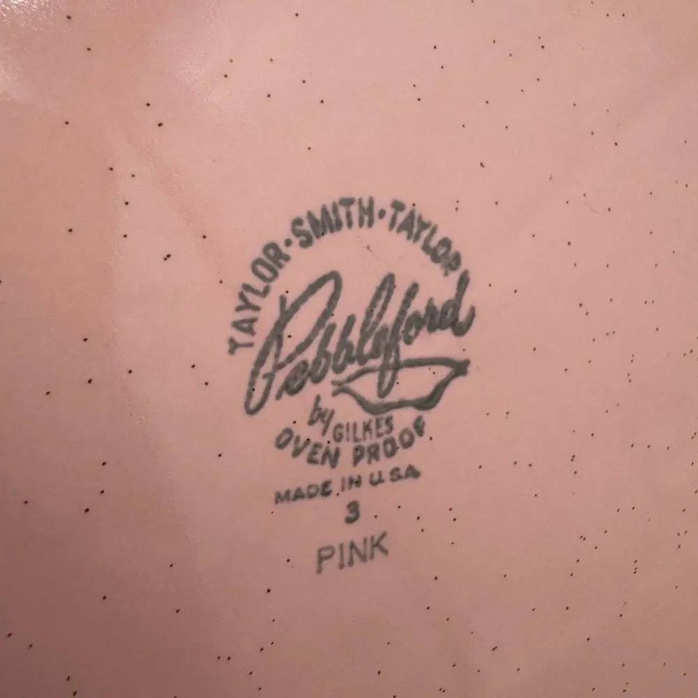 1964 Calendar Plate by TAYLOR, SMITH & TAYLOR (TS&T) Pebbleford Pink Coupe